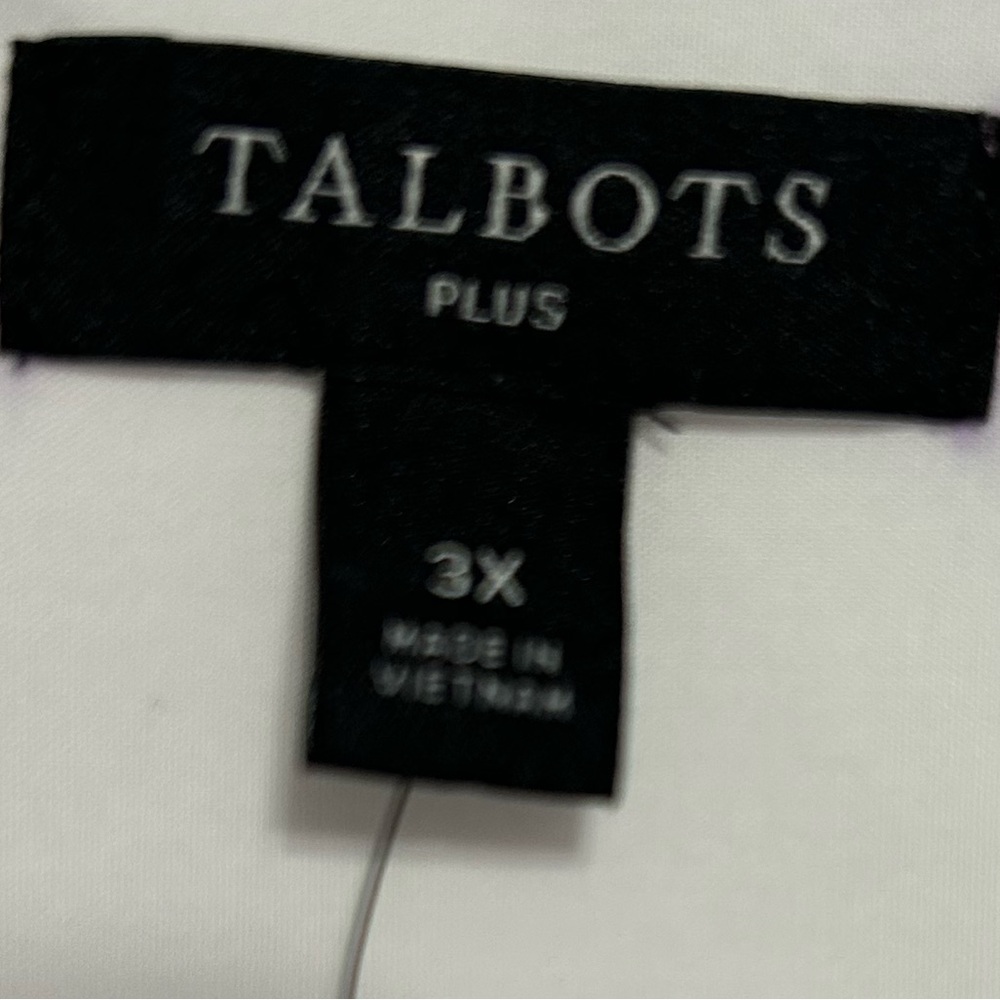 Talbots Poplin Tunic Shirt White 3X With Buttons On Back Short Sleeves - Picture 8 of 9